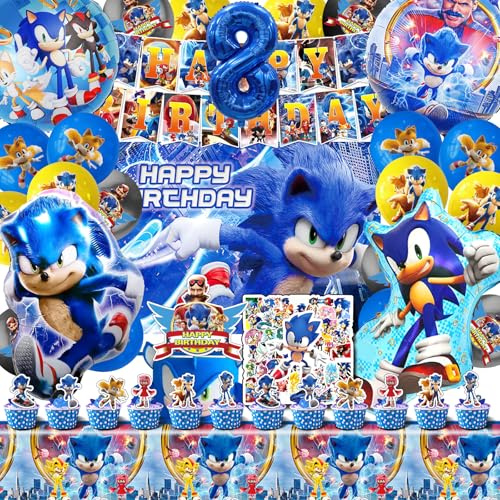 101 Pcs Kit Soni Compleanno 8 Anni Bambino - Addobbi e Decorazioni per Festa