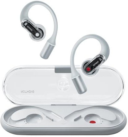 Nothing Ear (Open) Open-Ear Headphones, Earbuds with Earhooks, Clear Voice Technology with 2 Mics, BT 5.3, Fast Charging, Compatible with iPhone & Android -White