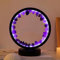 Lsunny Natural Crystal Lamp, drei Lichtmodi, einstellbare Helligkeit, Stromversorgung über USB-Anschluss (Schwarz Runder Dunkler Amethyst)