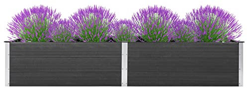 Xichuzi Arriate, Mesa De Cultivo, Huerto Domestico, Cultivo De Plantas Aromaticas, Arriate De Jardín, de WPC Gris 200x100x54 cm