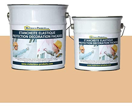 MATPRO - Peinture Étanche & Élastique pour Protection de Façade - pour Mortiers, Briques, Crépis, Fissurés ou Non, Avec ou Sans Relief - Paille - 6Kg