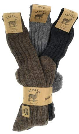 Calzini Trama Grossa Lunghi Unisex in Lana e Alpaca, Multicolore, 60% Lana 40% Alpaca, Set da 3 Paia, Prodotto in Italia (IT, Numero, 46, 48, Regular, Regular, MULTICOLORE)