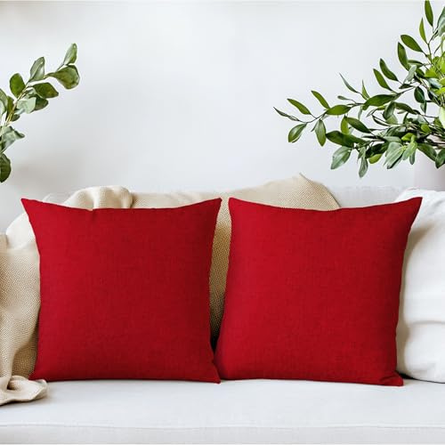 HOMEYA - 2 Fundas para Cojines 45 x 45 cm - Fundas para Cojin de Sofa Tacto Similar al Lino Tejido de Poliester 100% - Fundas para Almohada de 45 x 45 cm Decolacion para Salon