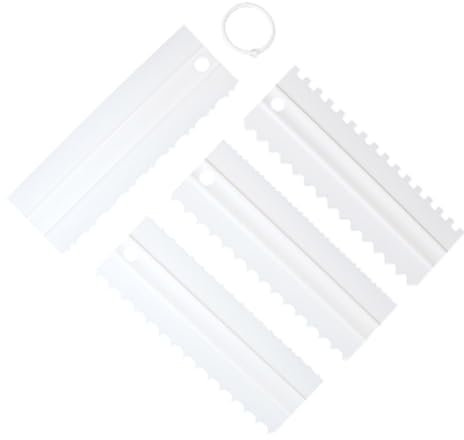 4 raspadores de crema para tartas, cortadores de pasteles, raspadores irregulares de dientes, herramienta para alisar fondant, herramienta para hornear pasteles