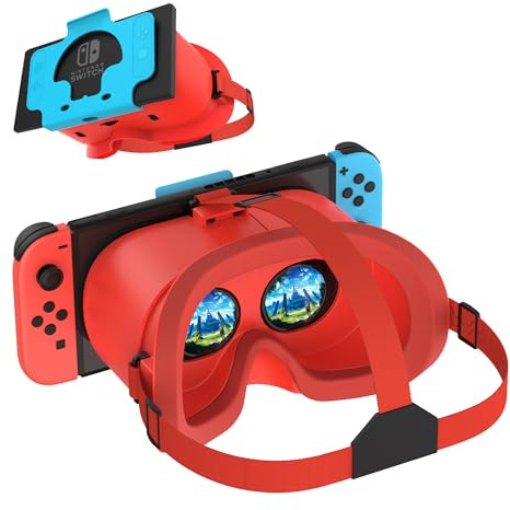 Cuffie VR per Nintendo Switch e modello OLED aggiornato, occhiali per realtà virtuale VR con lenti HD regolabili, comodo cinturino per la testa, occhiali 3D per Nintendo Switch OLED VR Games Cool