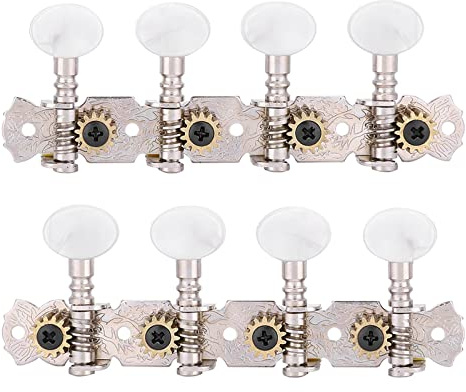 Fdit 8 Cordes Guitar Machine Heads - Mandolin Tuning Pegs 4L 4R - Facile à Installer avec des Raccords Complets - Convient pour un Réglage Fin des Cordes