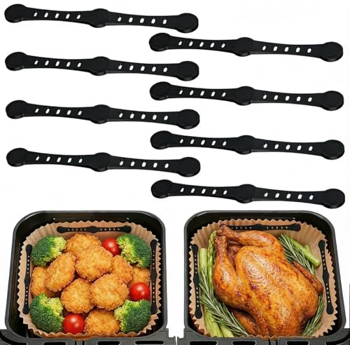 Alitree 8 Pezzi Magnetiche per Friggitrice in Silicone,Fissaggio per Accessori Friggitrice ad Aria Calda,gadget da Cucina Resistente al Calore per Friggitrice Carta, Cottura al Forno