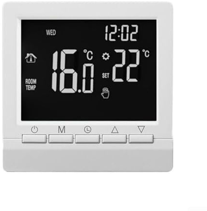 Sandyseptember Thermostat d'ambiance pour chaudière filaire avec écran LCD numérique programmable avec modes de planification hebdomadaire et protection anti-gel intégrée