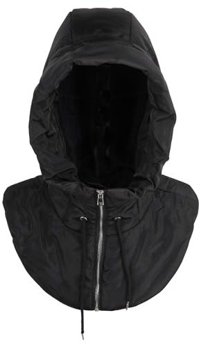 LA HUATE Cappello invernale caldo con cappuccio con cappuccio sciarpa cappello impermeabile antivento sci cap zip up per donne uomini, Nero , Taglia unica
