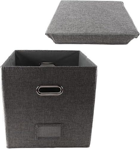 Sarini Vinyl Record Storage Box, Compatible with 12-inch Records, Suitable for Storing Vinyl Records, Documents, Books, and Other Items (grey)