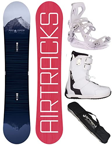 AIRTRACKS Snowboard Set Paquete Completo Tabla Day & Night Hybrid Rocker Mujer 144 +Fijaciones Master W + Botas Star W 37 + SB Bag