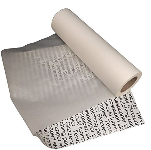 Tervakoski - Roll of Sketching Paper - Translucent Ideal for Tracing and Drawing - 25gsm 100m - 45cm x 100m