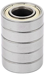 sourcing map 5 Stück 6900 Kugellager 10mm x 22 mm x 6 mm Rillenkugellager Metall tiefe Rille dicht geschirmte Silber Ton