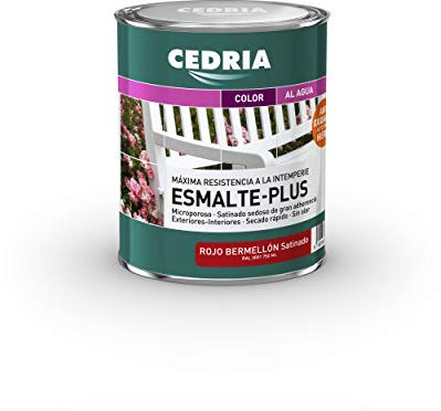 Esmalte al agua para madera y hierro 750 ml (Rojo Bermellón)