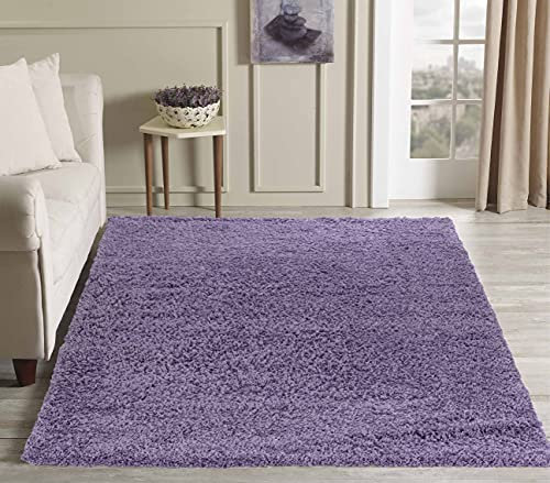 Serdim Rugs Living Room Shaggy Area Rugs LILAC 120x170cm(4'x5'6)