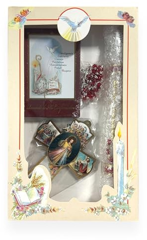 Boys Girls Confirmation Complete Candle Gift Set Keepsake Missal Spanish Rosary Cross Espanol Vela