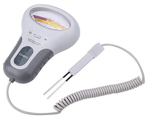 Vikye Testeur de pH, Testeur de Qualité de l'eau pH/CL PC-102B CL2 Testeur de Chlore et pH Analyseur Numérique Portable pour Piscine Spa Aquarium