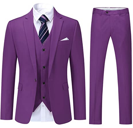 YOUTHUP Costume Homme 3 Pièces pour Mariage Business Slim Fit Smoking