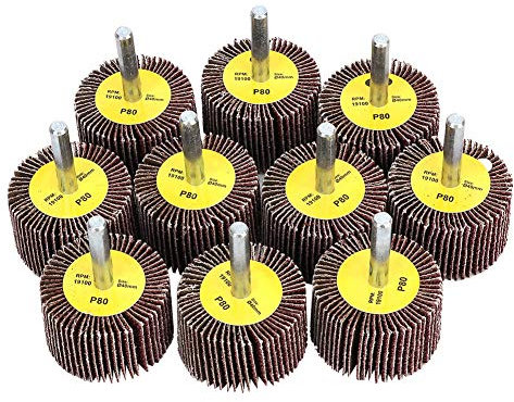 Disque de roue à lamelles de papier abrasif de 10 pièces, roues de polissage de polissage de brosse à haute efficacité de meulage, roue de polissage de ponçage à faible bruit 40x25x6mm