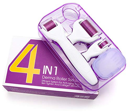 Derma Roller Kit profesional Microneedling Kit de rodillo de piel Micro Aguja Rostro Barba Rodillo para el cuidado de la piel Rejuvenecimiento para reducir las arrugas Daño del sol Manchas oscuras