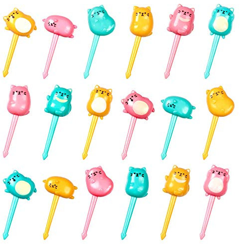 GET FRESH Cat Picks für Kids – 18-teilige Katze-Picks für Kleinkinder für Kinder Kleinkinder Brotdose Dekoration – Animal Bento Deco Kinderzahnstocher – Wiederverwendbare Kinderzahnstocher
