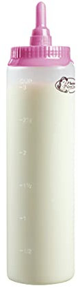 Bestron Teigportionierer mit Skala, Teigdosierer für 700 ml, für Crepes, Poffertjes, Pfannkuchen, Waffeln, Muffins oder Donutteig, Farbe: Weiß, Rosa