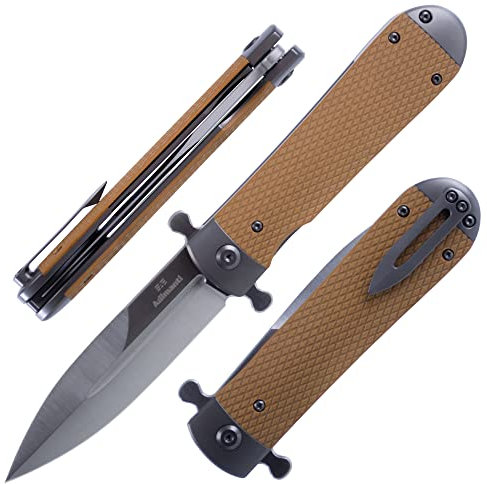 Firebird GANZO Adimanti Samson-GR Klappbares Taschenmesser, D2-Stahlklinge, G10-Anti-Rutsch-Griff mit Clip, Jagd, Angeln, Camping, Outdoor, Flipper, EDC-Taschenmesser (Braun)