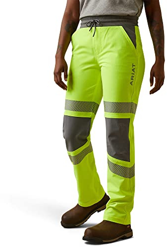 ARIAT Women's Rebar DuraStretch Pull-On Slim Leg Pant, Hi Vis Yellow, Size Medium