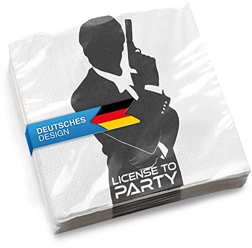 Papierservietten Partygeschirr Servietten Partygeschirr Motto-Party Papiertücher (Geheim-Agent)