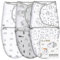 Mama Cheetah Baby Swaddle Sack, Bio-Baumwolle Decke, Schlafsäcke, Verstellbare Säugling Wrap für Junge Mädchen 0-3 Monate, Baby Essentials, 3er-Pack