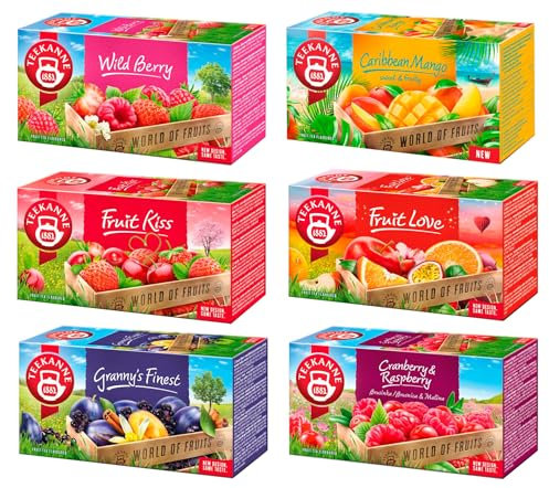 TEEKANNE Big Summer Tee Collection (6 x 20 Bags) Fruit Tea Set - Hot or Cold Tea