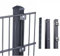 HORI® Doppelstabmattenzaun I 8/6/8 Komplettset I wahlweise mit Eckpfosten I mit Abdeckschiene oder Klemmhalter Anthrazit Höhe 123 cm Länge 24 m
