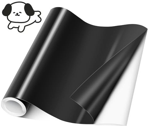 Romon Vinylfolie Plotter Schwarz, 30.5cm x 244cm Plotterfolie selbstklebend Vinyl, Transferfolie Plotterfolie Vinyl, Folie Plotter Klebefolie, Silhouette Cameo, meisten Schneidemaschine