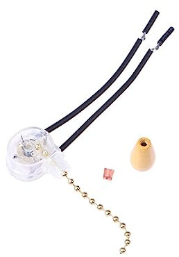 Generico Interruttore a Catena Di Trazione Per Lampade Da Soffitto Compatibile Ventilatori Design in Plastica Dorata Facile Installazione Accessorio Per Soggiorni e Camere Da Letto