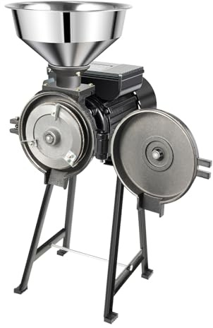 1500W Commercial Electric Grain Grinder Mill,110V Corn Grinder Mill with Funnel,1400R/Min Wet Dry Cereals Grinders Wheat Grinders for Making Flour,Pellet Mills Cereals,Spices(Shipped in 2 Parcel)