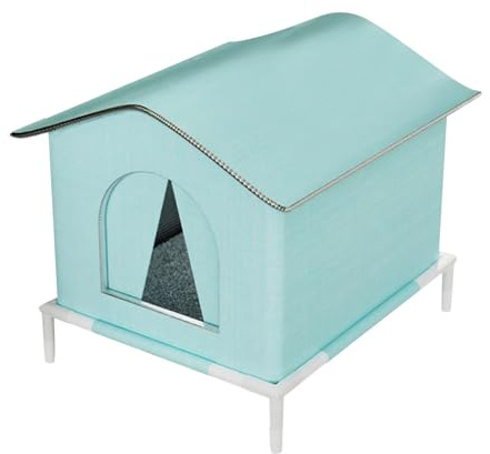 Ronyme Pet House for Outdoor Cats Outside Feral House Kitten Cave Insulated Waterproof Stray Cat Shelter Pet Supplies Warm Insulated Protection Windproof Cat Tent for Winter Barn Backyard Dog Puppy, M