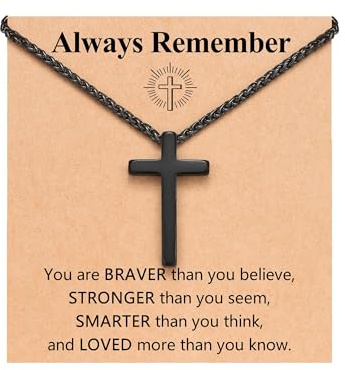 D Dongjiangjin Gift Boys Valentines Gifts Best Teenage Teen Boys Cool Gifts 12 14 13 15 16 18 Birthday Christmas Stocking Fillers Teenage Boys Cross Necklace Men