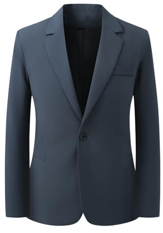 YFFUSHI Blazer Chaqueta Hombre Regular Fit Casual 1 Botón Solapas de Muesca Suave para Boda Uso Diario