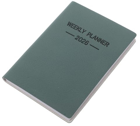 Gadpiparty Mini agenda semanal 2026 A7, calendario de bolsillo pequeño en verde oscuro para horario diario y gestión del tiempo