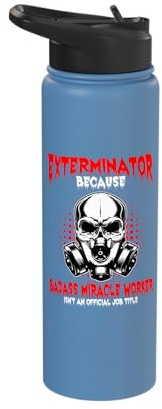 Exterminator Eradicator Terminator Practitioner Pest Control Stainless Steel Insulated Water Bottle
