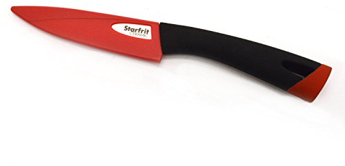 Starfrit 093871-003-NEW1 4 Ceramic Paring Knife with Protective Sheath, Black/White,One Size