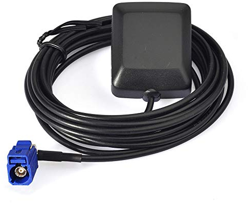 Eightwood Waterproof Active Navigation GPS Antenna Fakra Blue C Female Right Angle Magnetic Base for Car Stereo Head Unit