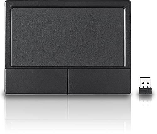 Perixx PERIPAD-704 Trådlös pekplatta, bärbar spårplatta för användare av stationära och bärbara datorer, stor storlek 12 x 9 x 1,9 cm (trådlös), svart