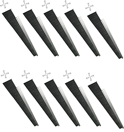 Retsun 10 Sets 2.5 x 39.37 Inches Garage Door Seal Door Brush Sweeps Seal Garage Roll Up Door Brush Sweep Durable Easy Mounting for Exterior Doors (10 Sets, 2.5 Inches)