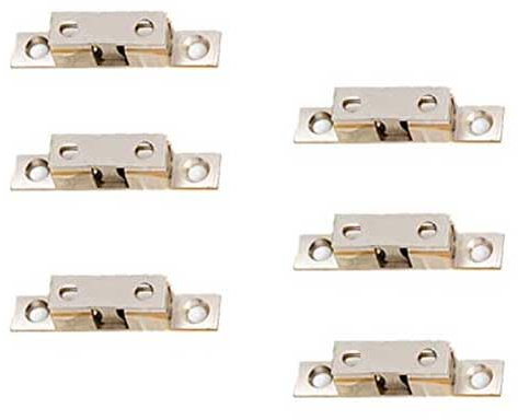 Messing Doppel Kugelschnäpper,6 Stück 50-mm Möbelschnäpper,Verstellbaren Doppelkugelschnäpper Kugelschnäpper,Messing doppel-kugelschnäpper für Küche Schranktüren Schränke 24 Schrauben,Silber