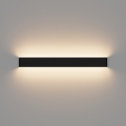 Klighten 30W Wandleuchte Innen LED 83CM Wandlampe Up Down Wandbeleuchtung Warmweiß 3000K für Schlafzimmer Wohnzimmer Flur Treppen (Schwarz)
