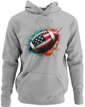Knut Fashion & Streetwear huvtröja för män, amerikansk fotboll för män, huvtröja med huva, kläder, brands boll, splash design, pullover, kläder, storlekar XS-5XL, Heather gry, 5XL