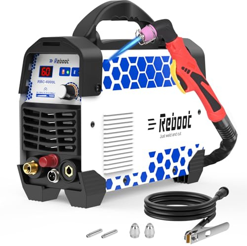 Non-Touch Pilot Arc Plasma Cutter, 60Amp 240V, 16MM Max Cut, Consumable Set Included - Ideal for DIY Project, RBC6000L