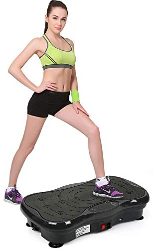 Piattaforma Vibrante Perdita di Peso, Piattaforma Vibrante Massaggio Linfatico, Piastra Vibrante 200W,Musica Bluetooth, Esercizio a Casa, Riduzione del Grasso e della Forma/Nero