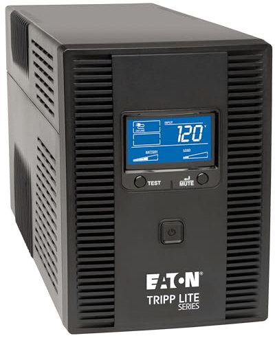 Eaton Tripp Lite Series SMART1500LCDT 1500VA UPS Battery Backup Computer Uninterruptible Power Supply Units & Surge Protector, 900W, 10 Outlets, AVR, LCD Screen, 3 Year Warranty & $250,000 Insurance